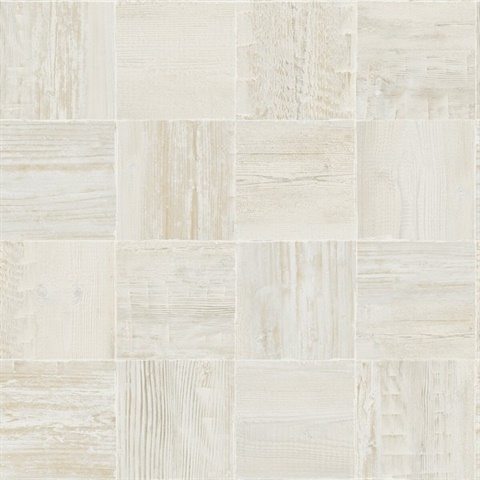 White Commercial Wood Squares Wallpaper