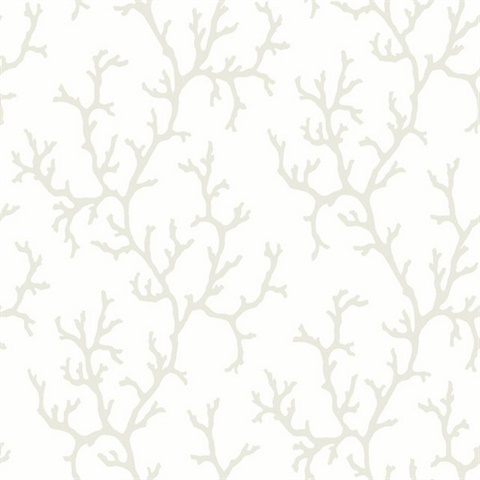 White Coral Island Beaded Wallpaper