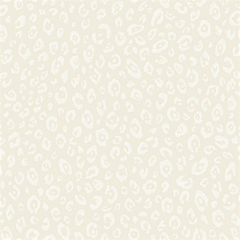 White & Cream Commercial Leopard Wallpaper