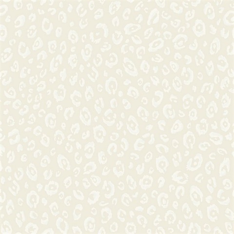 White & Cream Commercial Leopard Wallpaper
