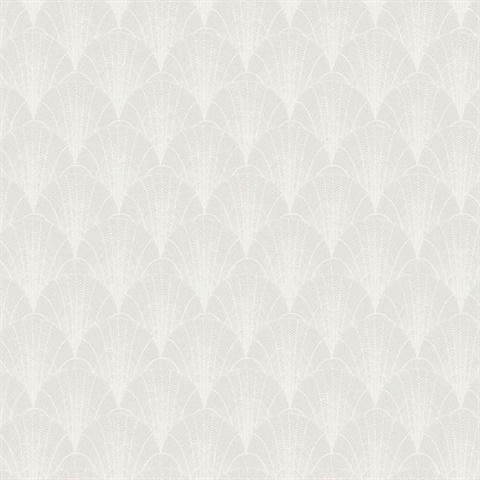 White & Cream Scalloped Pearls Wallpaper