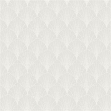 White &amp; Cream Scalloped Pearls Wallpaper