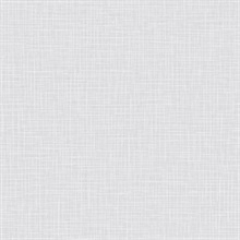 White Faux Linen Texture Wallpaper