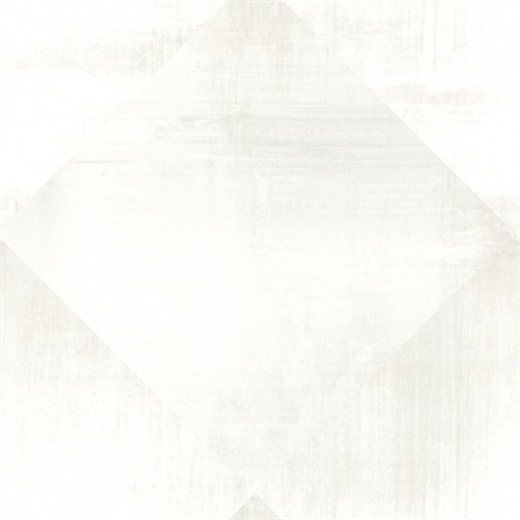 White Geometric Diamond Distress Clay Wallpaper