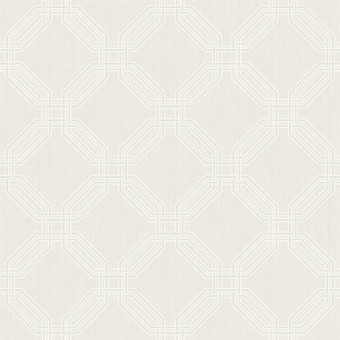 White Geometric Interlocking Octagons Wallpaper