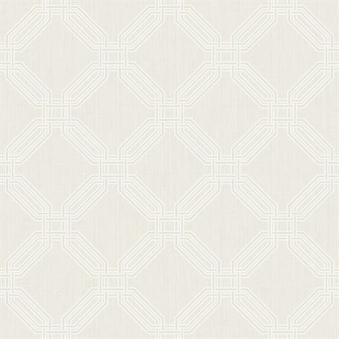White Geometric Interlocking Octagons Wallpaper