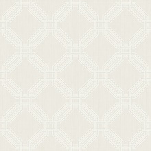 White Geometric Interlocking Octagons Wallpaper