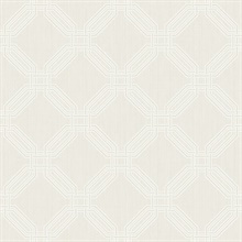 White Geometric Interlocking Octagons Wallpaper