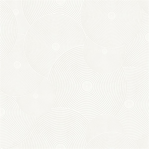 White Geometric Interlocking Ripples Wallpaper