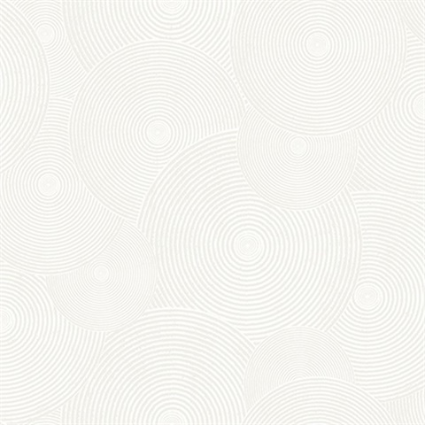 White Geometric Interlocking Ripples Wallpaper