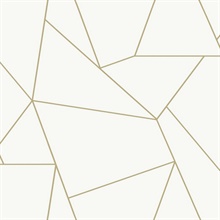 White & Gold Geometric Quadrilateral Wallpaper