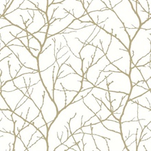 White &amp; Gold Trees Silhouette Wallpaper