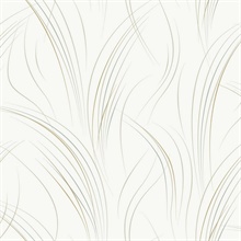 White Graceful Wisp Curve Lines Wallpaper