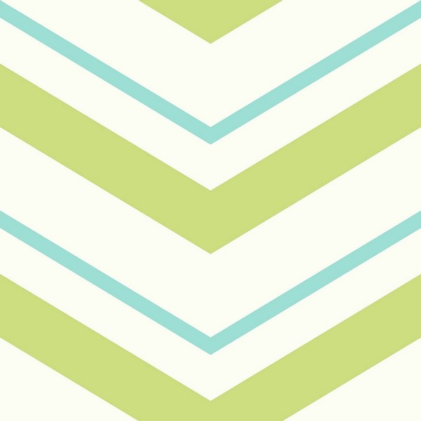 White, Green & Blue Commercial Chevron Wallpaper | White Chevron 54 