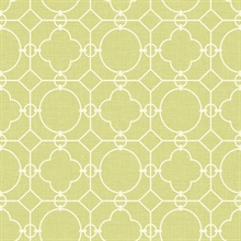 White & Green Commercial Lattice Wallpaper