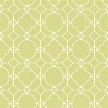 White & Green Commercial Lattice Wallpaper