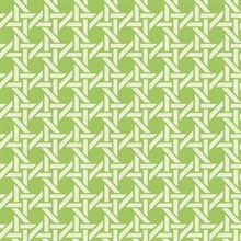 White & Green Commercial Wicker Geometric Wallpaper