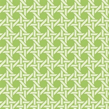White & Green Commercial Wicker Geometric Wallpaper