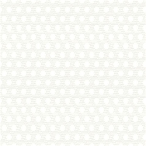 White & Grey Cabana Wicker Wallpaper