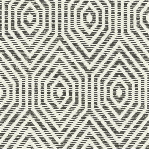 White & Grey Commercial Hexagon Geometric Wallpaper