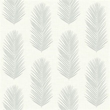 White & Grey Commercial Leaf Paperweave Wallpaper