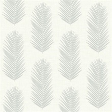 White & Grey Commercial Leaf Paperweave Wallpaper