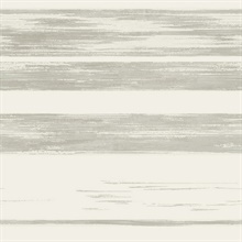 White & Grey Horizontal Stripe Dry Brush Wallpaper