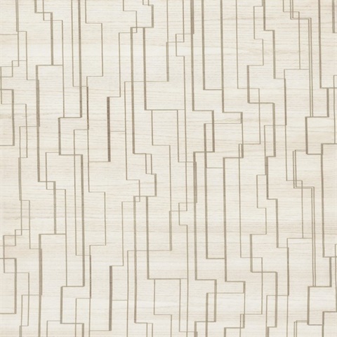 Inlay Line White Wallpaper