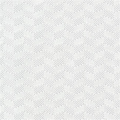 White Insignia Geometric Heavy Textured Wallpaper