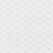 White Insignia Geometric Heavy Textured Wallpaper