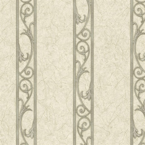 White Kylan Stripe Wallpaper