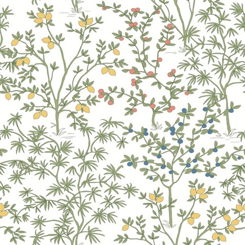 White Lemon Grove Peel & Stick Wallpaper