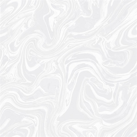 White Metallic Oil & Water Marble Swirl Wallpaper