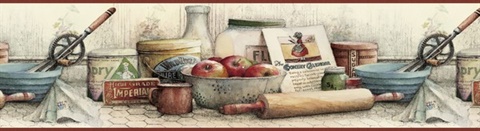 FFR24502B | White Moms Cooking Border | Wallpaper Boulevard