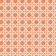 White & Orange Commercial Wicker Geometric Wallpaper