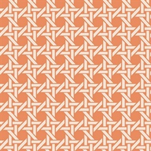 White & Orange Commercial Wicker Geometric Wallpaper
