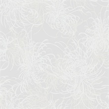 White Pearlescent Glitter Feather Wallpaper