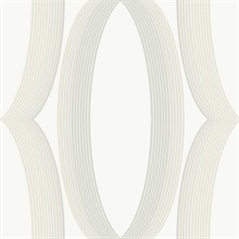 White Progression Large Ogee Wallpaper
