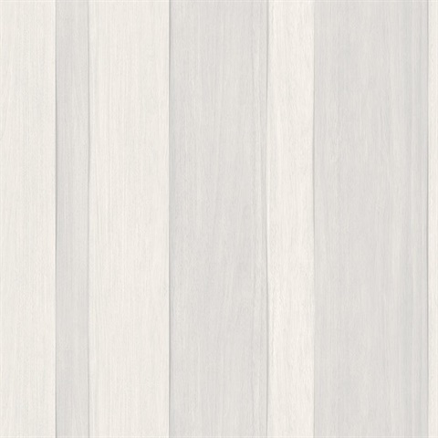 White Radnor Faux Wood Plank Wallpaper