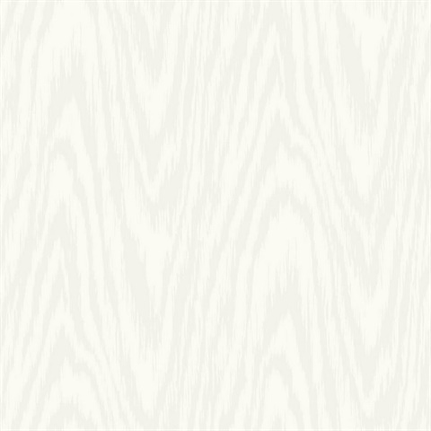 White Shimmering Faux Woodgrain Wallpaper