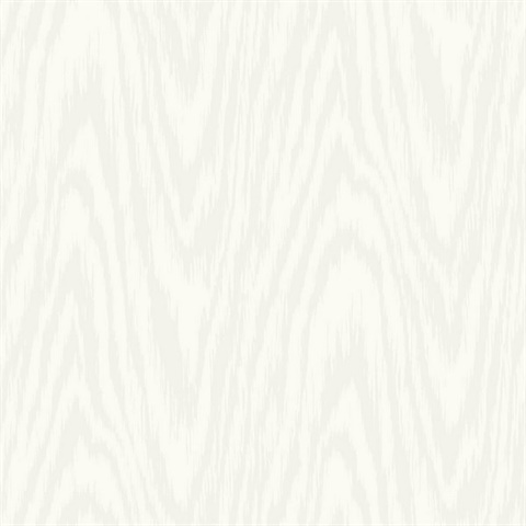 White Shimmering Faux Woodgrain Wallpaper