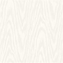 White Shimmering Faux Woodgrain Wallpaper