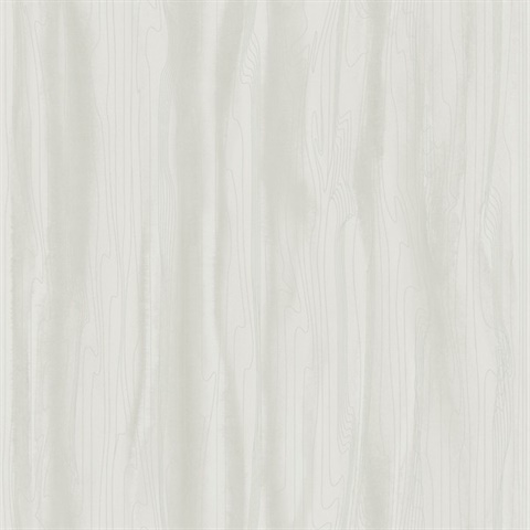 White & Silver Foil Faux Bois Wood Wallpaper