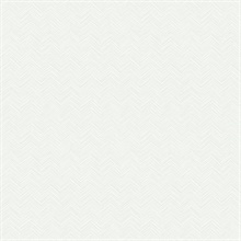 White & Silver Small Sketch Metallic Chevron Wallpaper