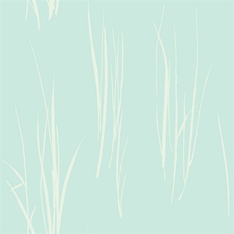 White & Sky Blue Commercial Grasses Wallpaper