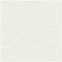 White & Tan Diamond Gate Trellis Wallpaper