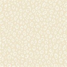 White & Taupe Commercial Leopard Wallpaper