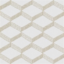 White &amp; Taupe Palisades Geometric Textured Infinity Wallpaper