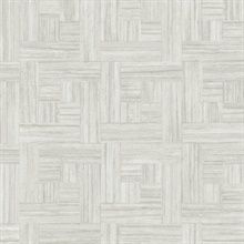 White Tesselle Faux Concrete Textured Parquet Wallpaper