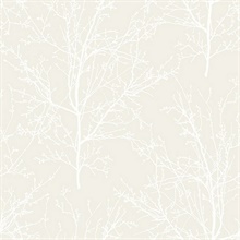 White Tree Branch Silhouette Wallpaper